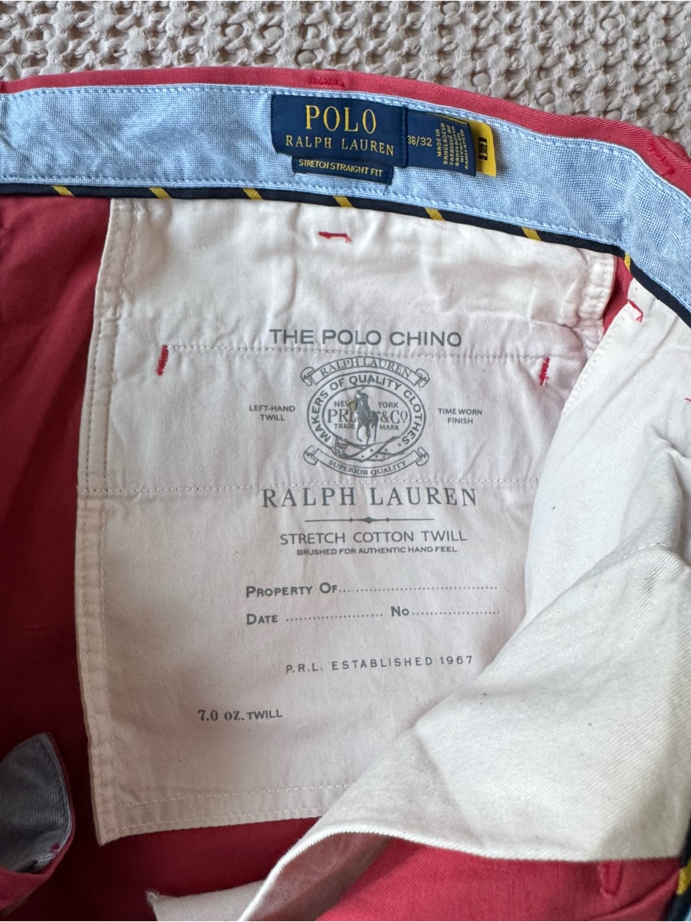 Polo Ralph Lauren Men's Straight-Fit Washed Stretch Chino Pants 38x32 Red NWT - Picture 6 of 10